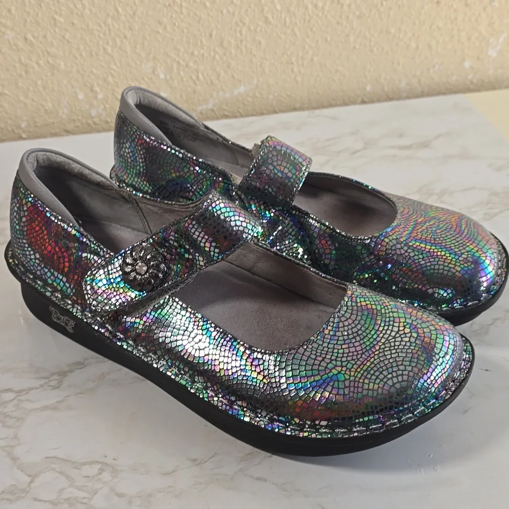 Alegria Paloma Iridescent Mary Jane Shoes
